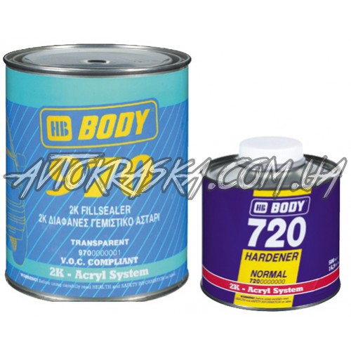 1л. Грунт FILL Sealer 970 прозр 2К+отв720(0,5) Боди 970 1,0+720 0,5 1л. Грунт FILL Sealer 970 прозр 2К+отв720(0,5) Боди 970 1,0+720 0,5